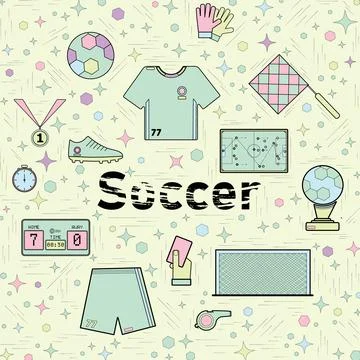 Soccer single pattern light green Stock Illustration