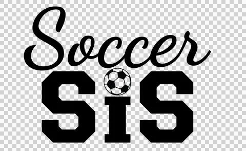 Soccer Sis Text With A Small Ball Icon typography black Stock Illustration