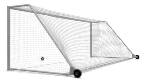 Soccer Slow Motion Concept of the Ball flying into Goal Net Stock Footage 254472232