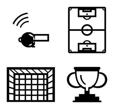 Soccer Sport Element, Flat Vector Design Elements Illustrazione stock