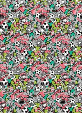 Soccer sport seamless pattern background Stock Illustration