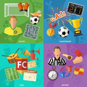 Soccer square Banners Stock Illustration