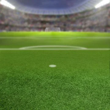 Soccer Stadium Background With Copy Space Stock Photos
