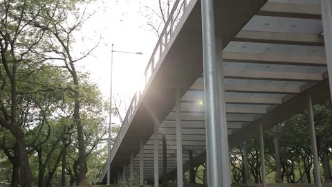 Soccer stadium with buildings, architecture elements Stock Footage 71617548