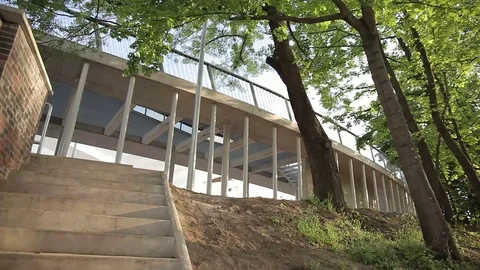 Soccer stadium with buildings, architecture elements Stock Footage 71617963