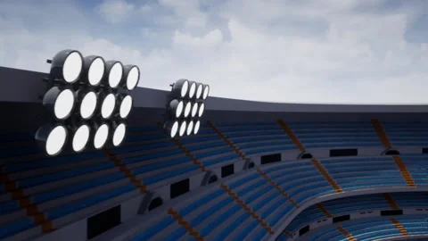 Soccer Stadium flyby Stock Footage 134802736