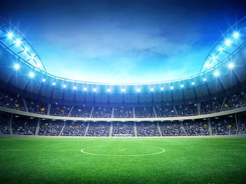 Soccer stadium at night. Stock Illustration