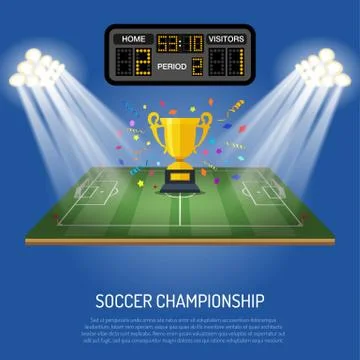 Soccer stadium with scoreboard Stock Illustration