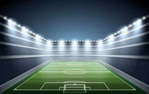 Soccer Stadium with spot light. vector illustration Stock Illustration