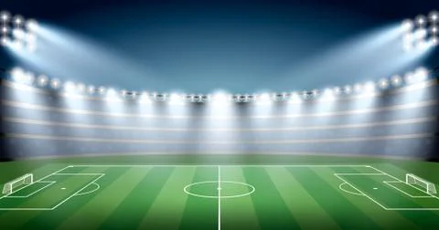 Soccer Stadium with spot light. vector illustration Stock Illustration