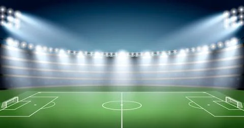 Soccer Stadium with spot light. vector illustration Stock Illustration