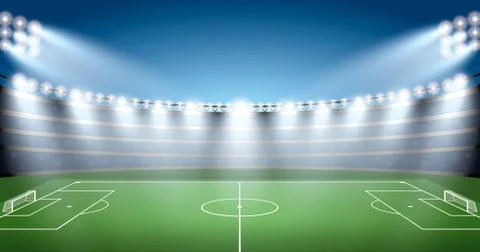 Soccer Stadium with spot light. vector illustration Stock Illustration