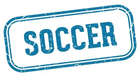 Soccer stamp. soccer rectangular stamp on white background Stockillustratie