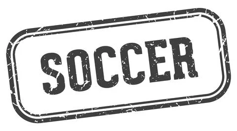 Soccer stamp. soccer rectangular stamp on white background Stockillustratie