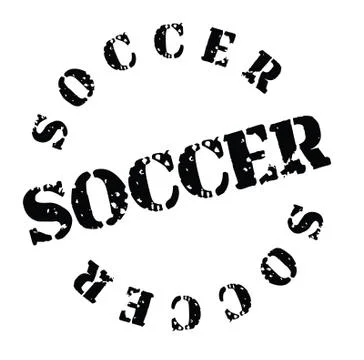 Soccer stamp on white Stock Illustration