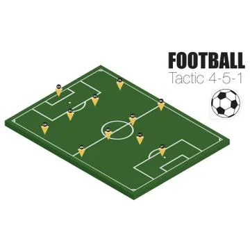 Soccer strategy formation type 4-5-1 Stock Illustration