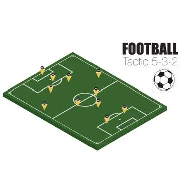 Soccer strategy formation type 5-3-2 Stock-Illustration