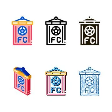 Soccer styles command flag icon outline Illustrazione stock