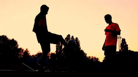 Soccer sunset 1 Stock Footage 7763209