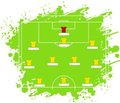 Soccer Tactic Table. Vector Illustration. The Tactical Scheme Of Five Three T Illustrazione stock