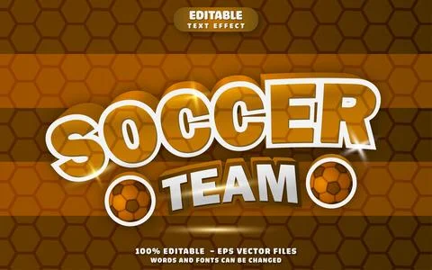 Soccer Team 3D Editable Text Effect Vector Design Stock Illustration