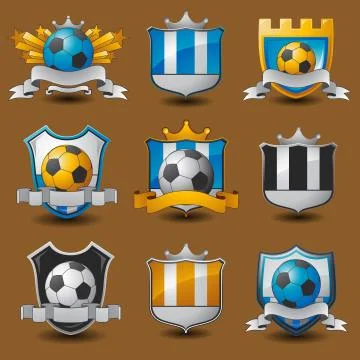Soccer team emblems Stock Illustration