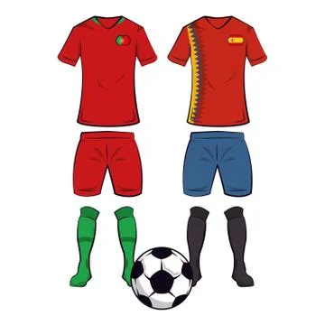 Soccer team uniforms Stock Illustration