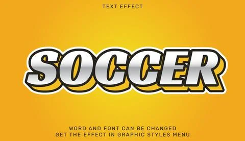 Soccer text effect template in 3d design Stock Illustration