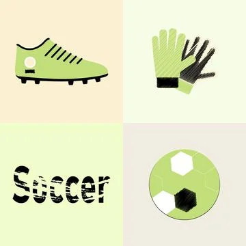 Soccer things Stock Illustration