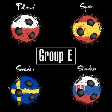 Soccer tournament 2021 group E Stock Illustration