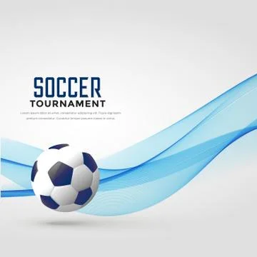 Soccer tournament background with blue wave Stock Illustration