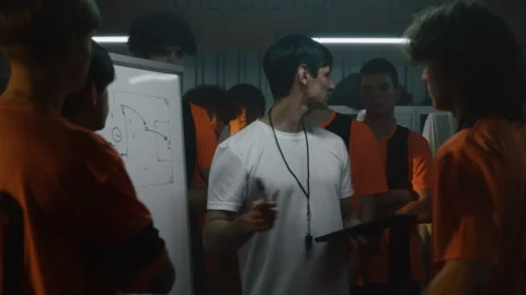 Soccer Trainer Teaching Game Intelligence and Decision Making Through Visual Stock Footage 339015165