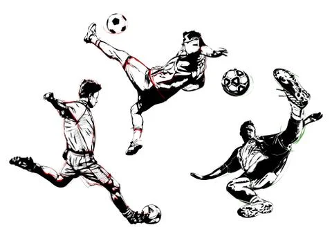 Soccer trio Stock Illustration