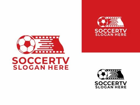 Soccer TV logo design vector. Soccer Documentary or Film logo design. Socce.. Stock Illustration