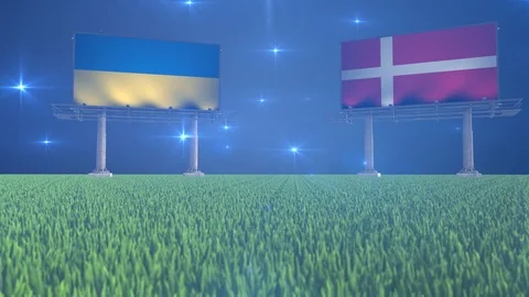 Soccer Ukraine versus Denmark Stock Footage 92555095