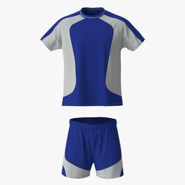 Soccer Uniform Blue 2 3D Model