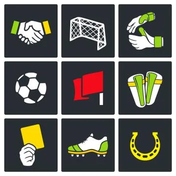 Soccer vector color icon collection Stock Illustration