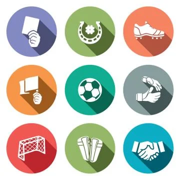 Soccer vector color icon collection Illustrazione stock