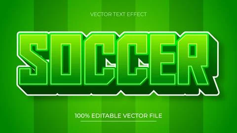 Soccer Vector Editable Text Effect Template 3d style Illustrazione stock