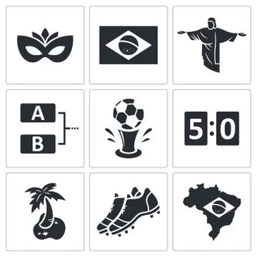 Soccer vector icon collection Stock Illustration