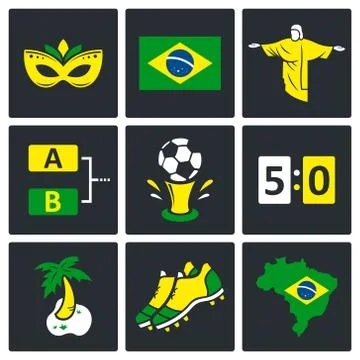 Soccer vector icons set Stock Illustration