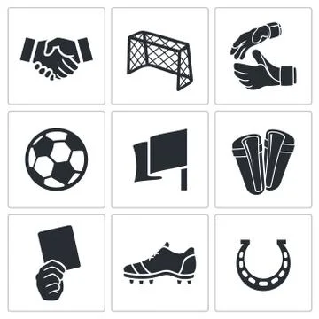 Soccer vector icons set Ilustração Stock