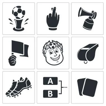Soccer vector icons set Stock Illustration