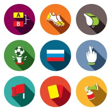 Soccer vector icons set Stock Illustration