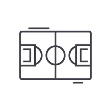 Soccer vector line icon, sign, illustration on background, editable strokes Stock Illustration