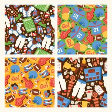 Soccer vector seamless pattern soccerball football pitch and sportswear of Stock Illustration