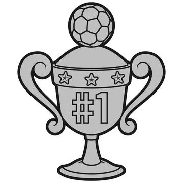 Soccer victory cup in grayscale Stock Illustration