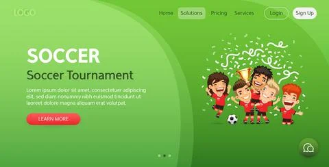 Soccer Website Template Stock Illustration