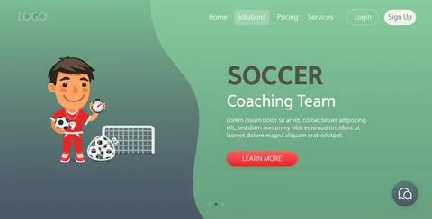 Soccer Website Template Stock Illustration