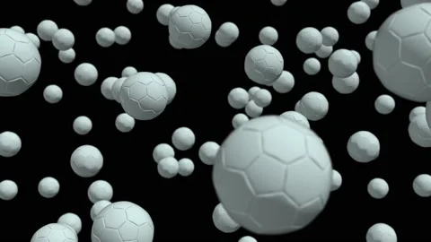 Soccer White Ball Rain Stock Footage 146734041